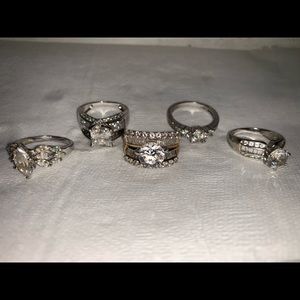 Sterling Silver & Zirconia cocktail rings